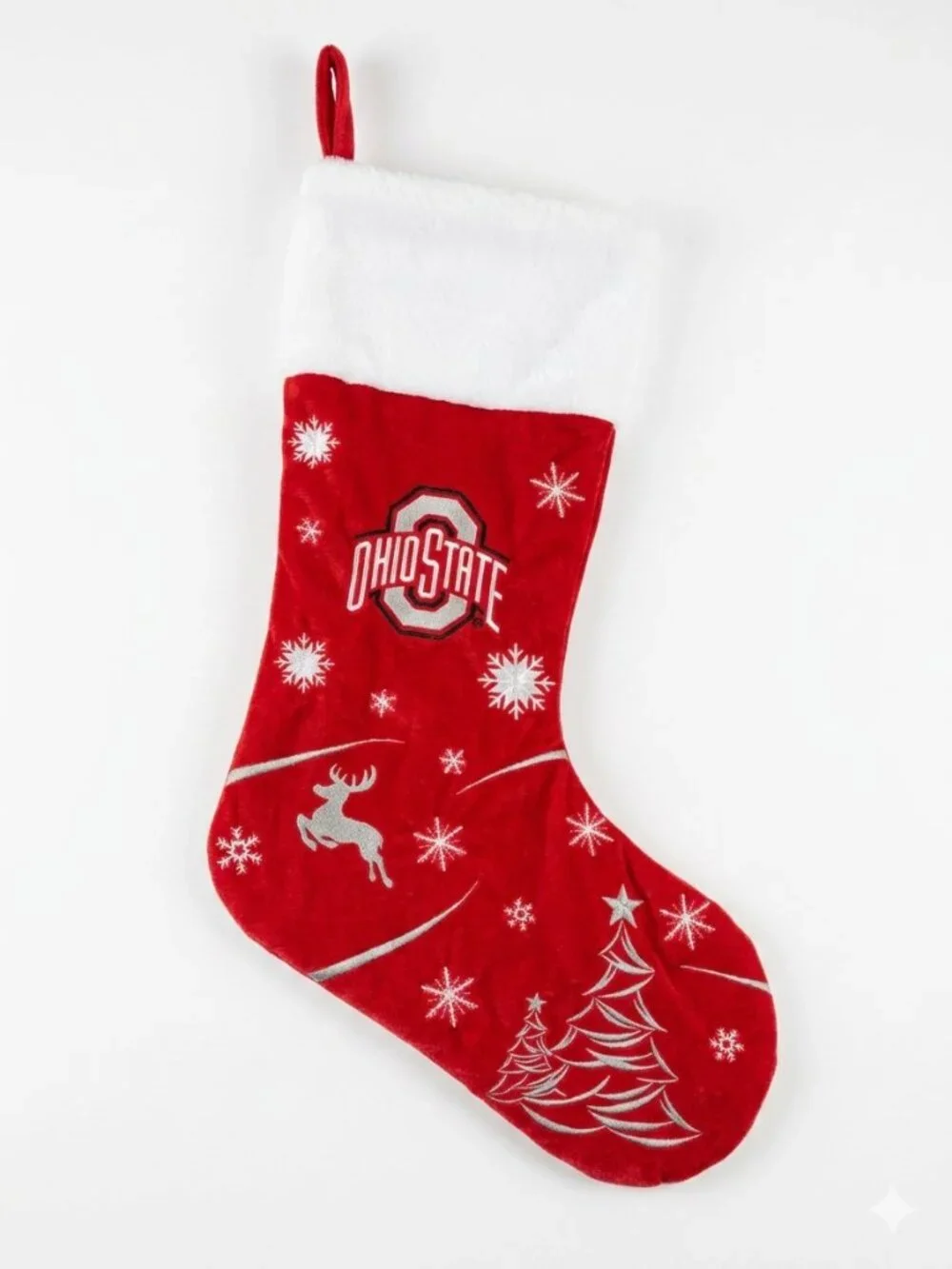 Ohio State University Christmas Stocking Deer Trees Stars